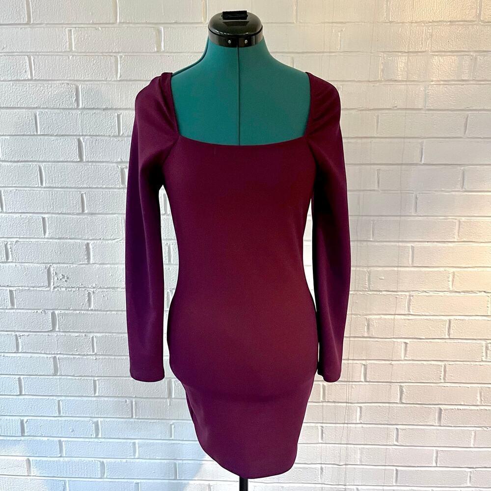 Vintage Y2K Charlotte Russe wine red stretch bodycon mini dress